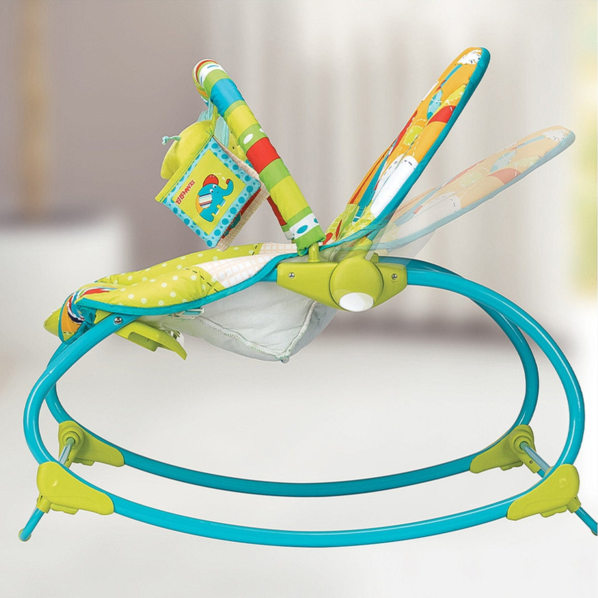 Mastela Zev Baby Rocker with Soothing Vibration & Toys – Lightweight & Foldable