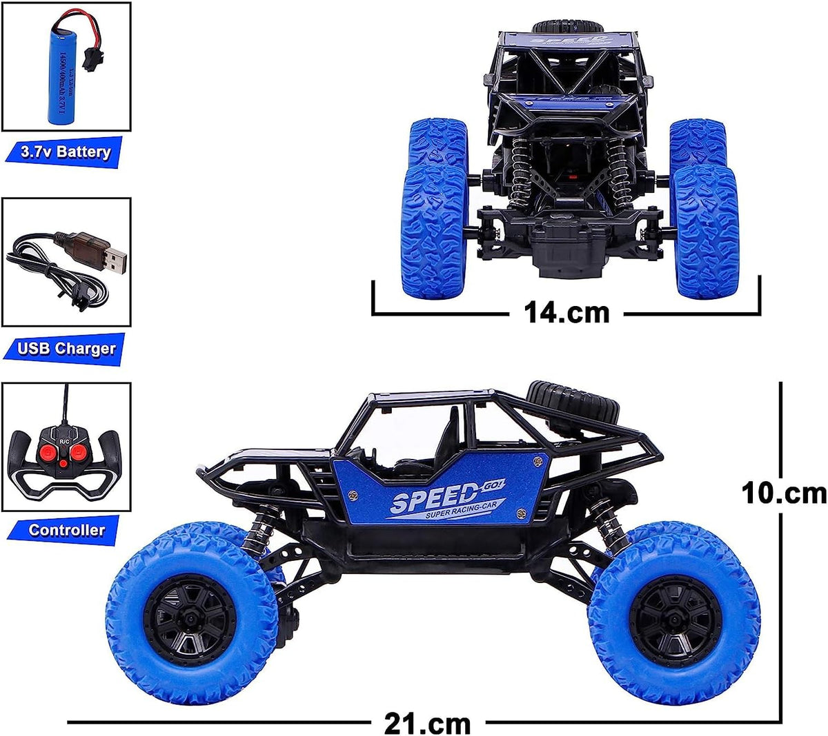 Remote Control Monster Truck 4x4 | Off Road Rock Crawler Toys for Kids