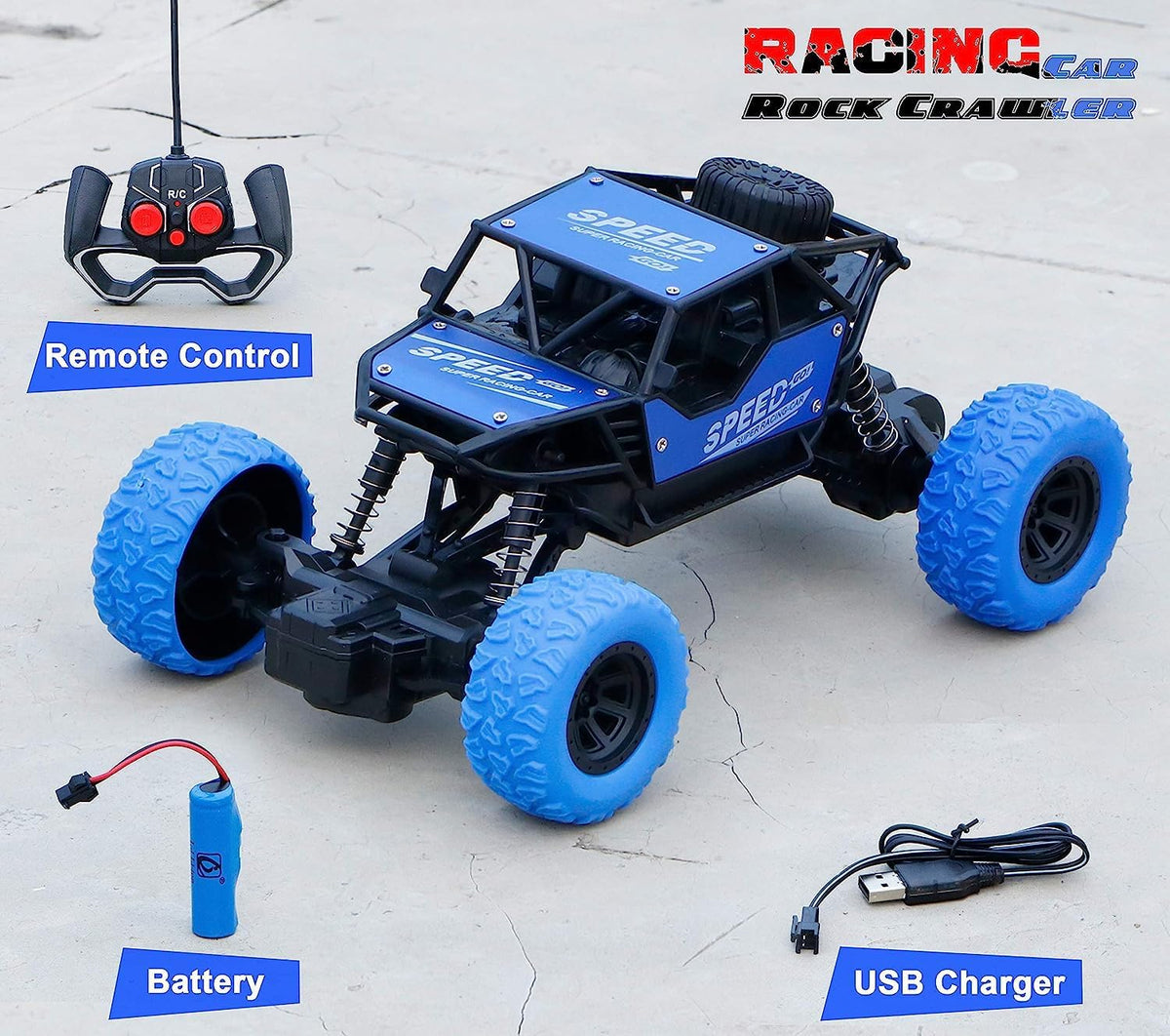Remote Control Monster Truck 4x4 | Off Road Rock Crawler Toys for Kids