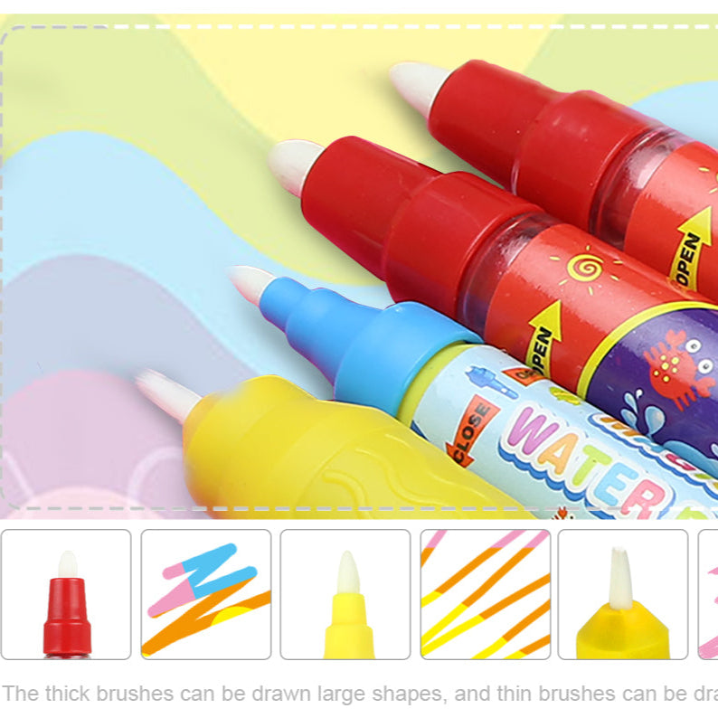 Alphabet Animal Drawing Water Mat – Reusable Educational Magic Canvas for Kids