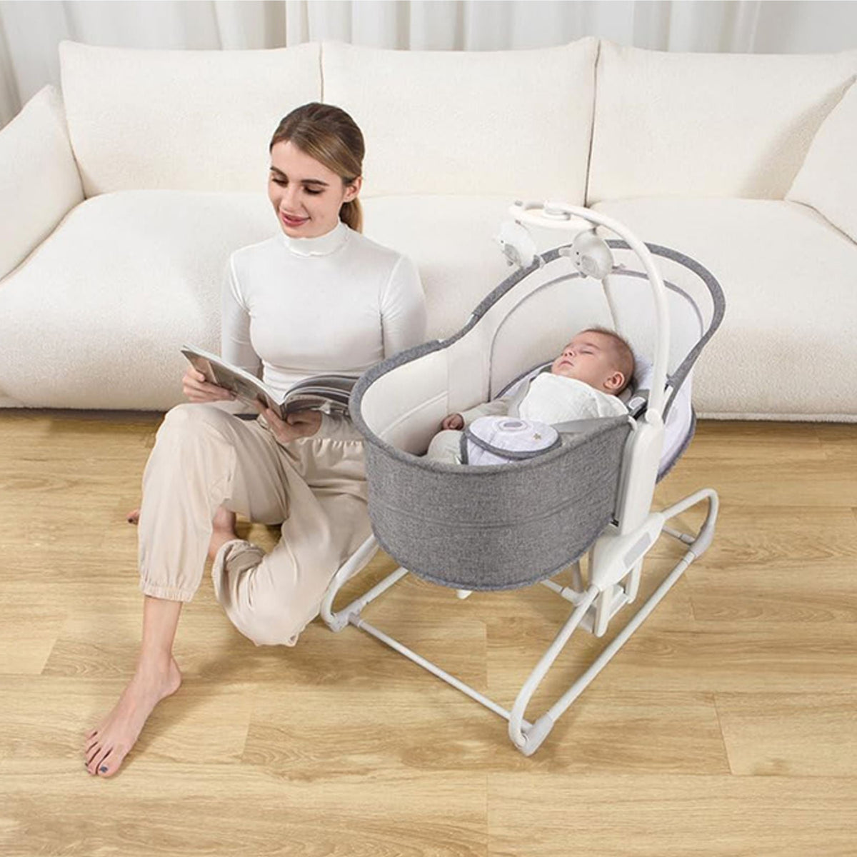Mastela 4-in-1 Multifunctional Auto Swing Bassinet with Mosquito Net