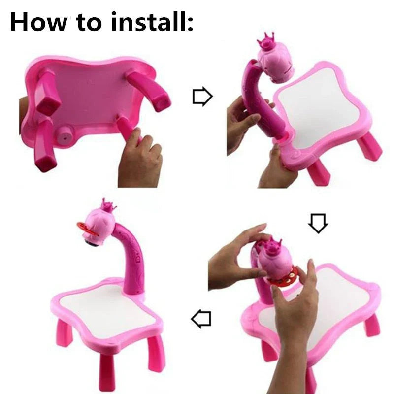LED Projector Art Painting Table for Kids