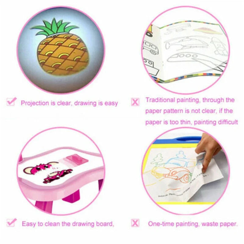 LED Projector Art Painting Table for Kids