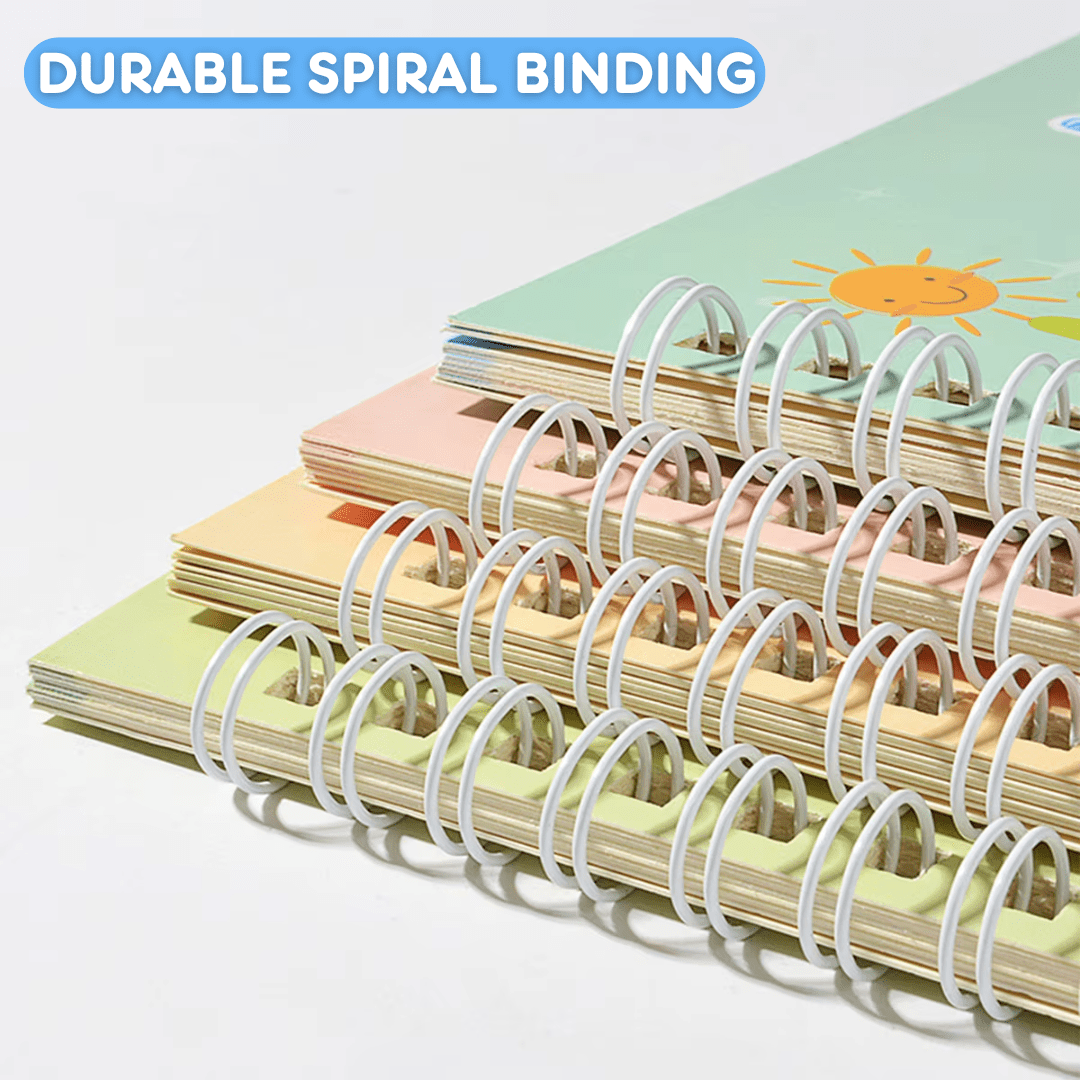 Magic Groove Copybook – Reusable Handwriting Practice tracing Book with Disappearing Ink for Kids