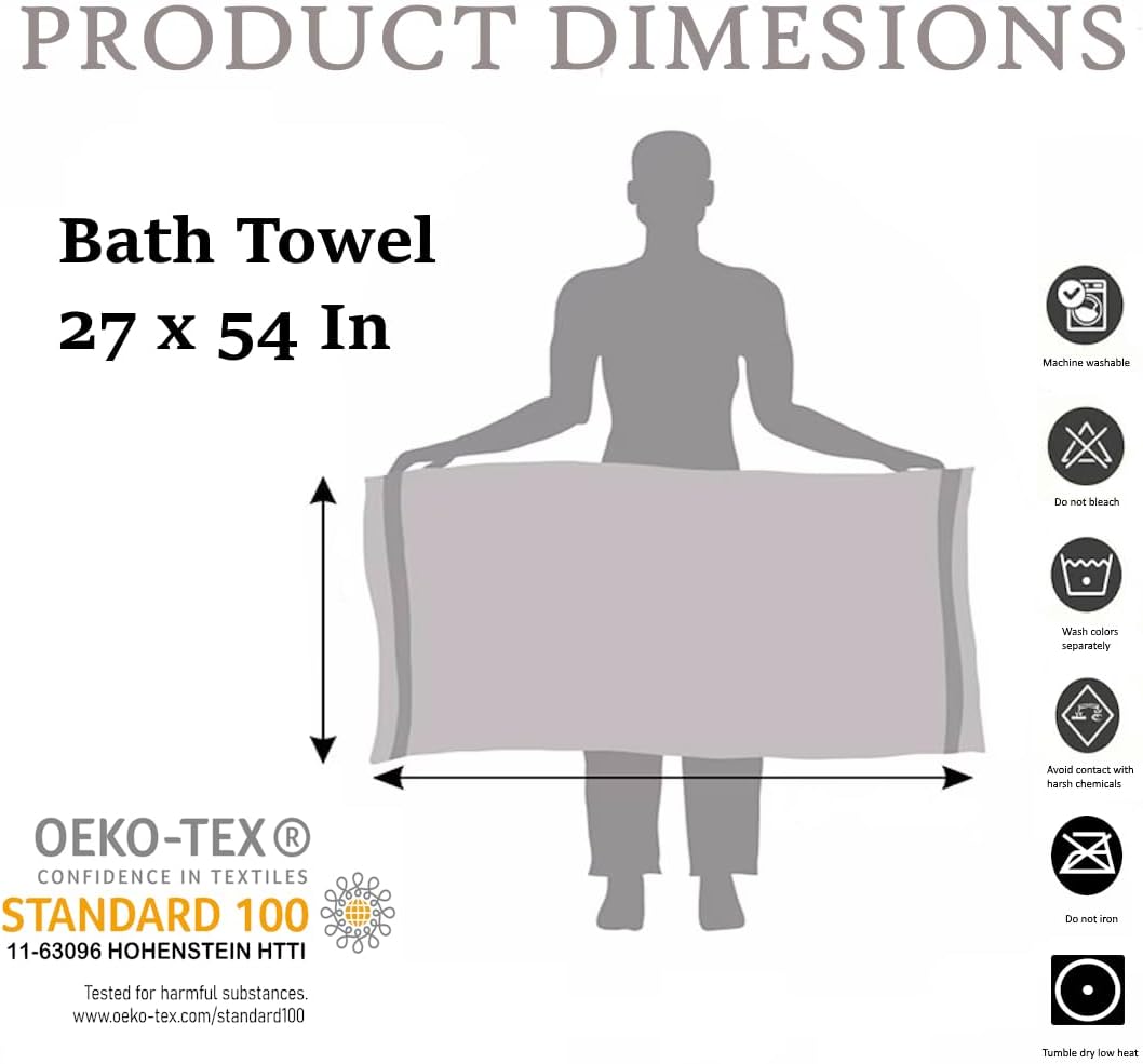 Premium Cotton Bath Towel Set – 2 Pcs Ultra Soft, Quick-Dry, Highly Absorbent Towels