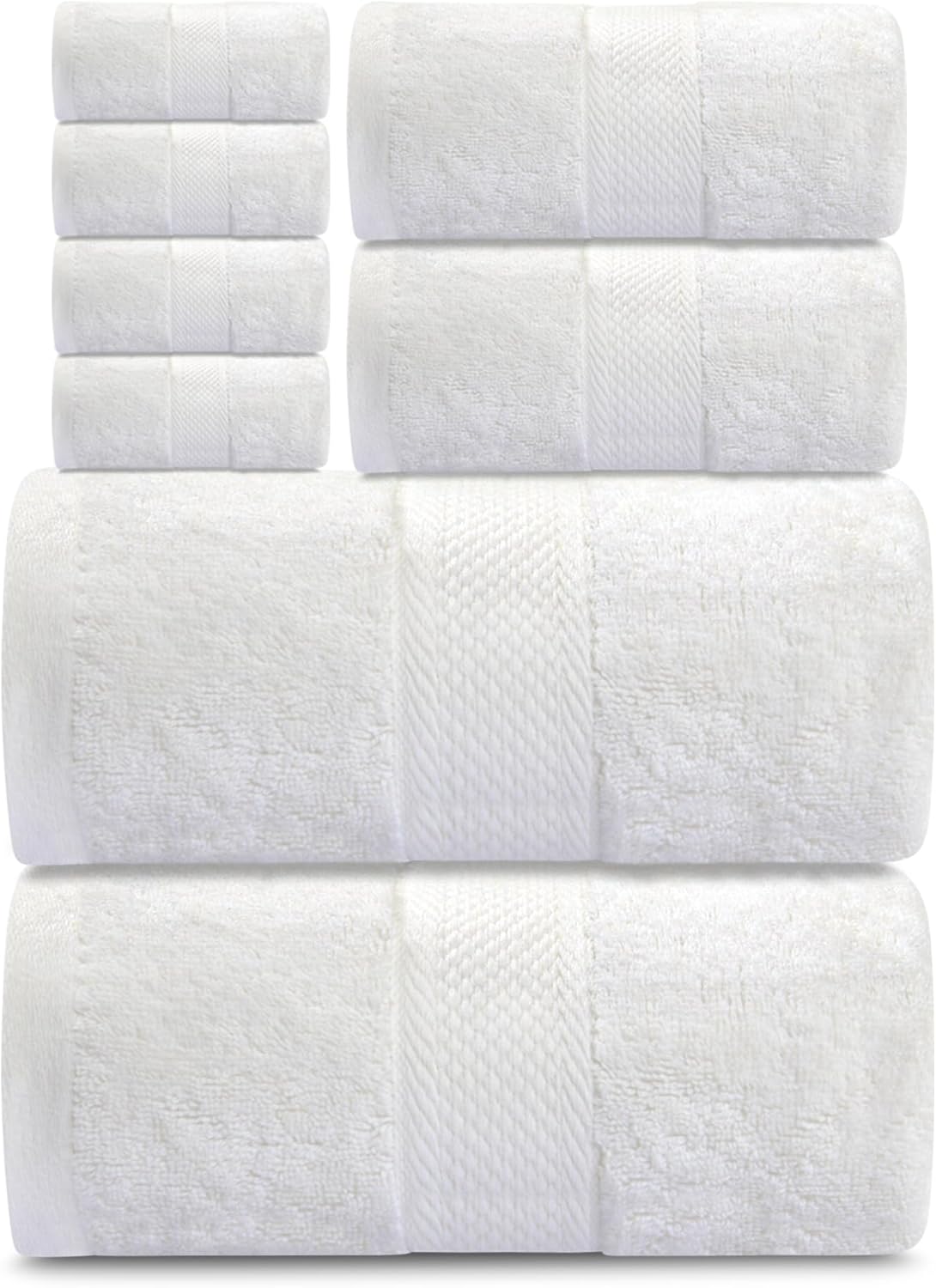 Premium Cotton Towel Set – 8 Pcs Ultra Soft, Quick-Dry, Highly Absorbent Towels