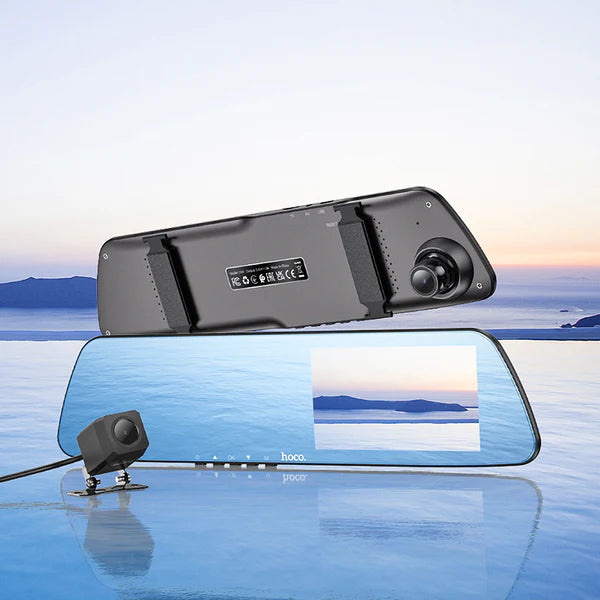 HOCO DV4 4.5-inch Rearview Mirror Driving Recorder (dual-channel) | Dash Cams