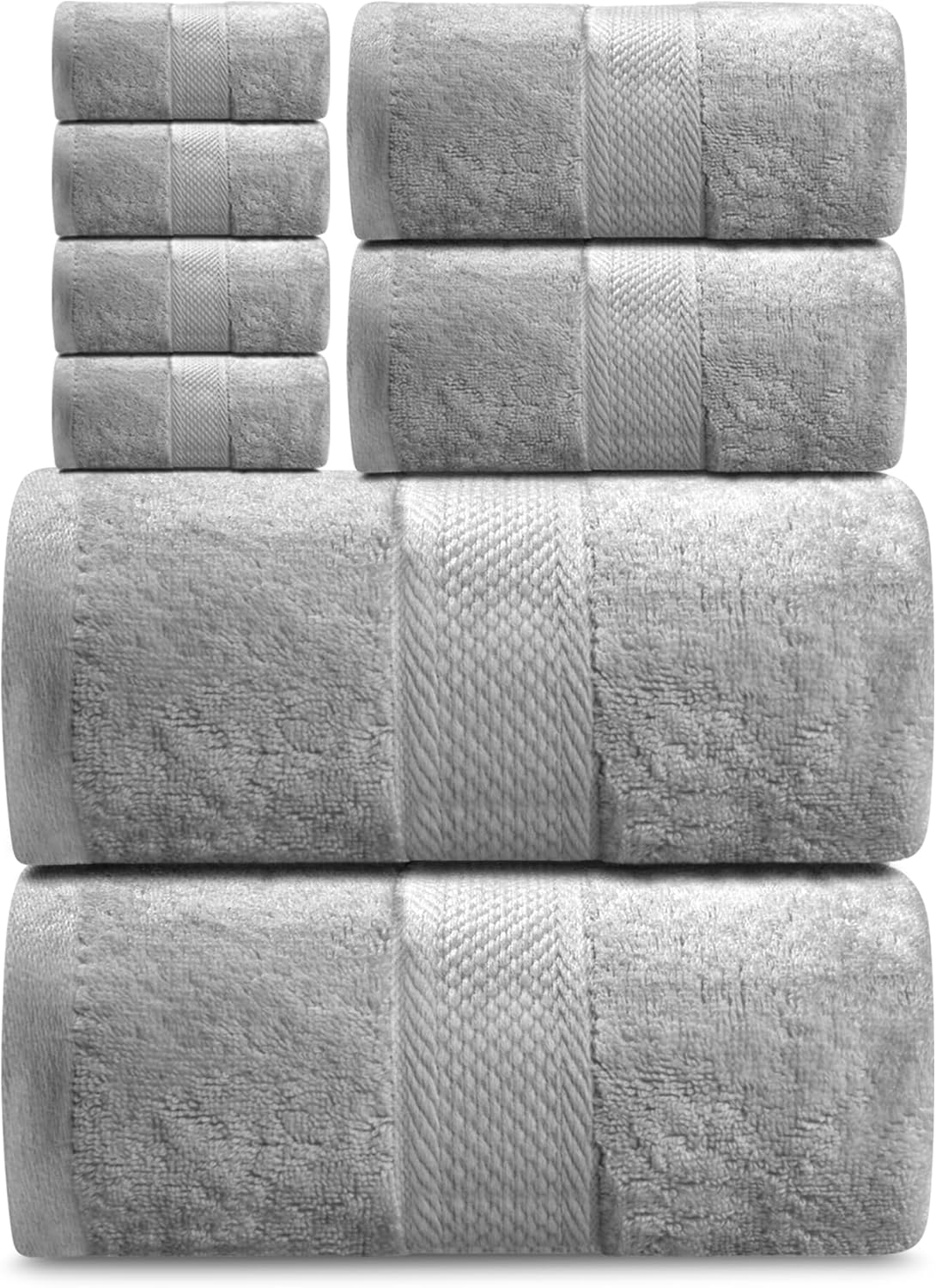 Premium Cotton Towel Set – 8 Pcs Ultra Soft, Quick-Dry, Highly Absorbent Towels