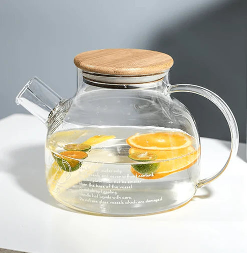 Glass Teapot with Bamboo Lid and Removable Infuser