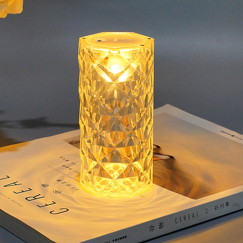 Crystal Rose Atmosphere Lamp – Elegant Bedside Night Light 🌹✨